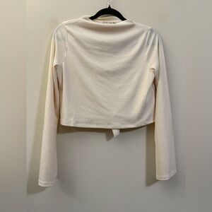 NWT Band of the Free Cropped Ribbed Keyhole Back Top in Cream‎ - S